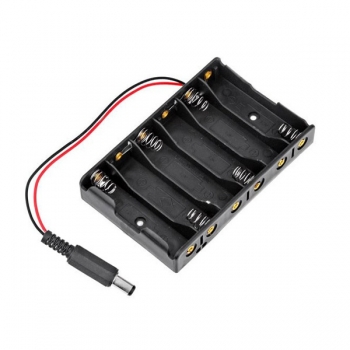 6 x AA Batterie Kasten Speicher Halter Mit DC2.1 Spannung Jack für Arduino