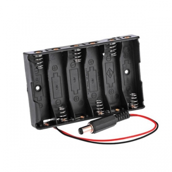 6 x AA Batterie Kasten Speicher Halter Mit DC2.1 Spannung Jack für Arduino