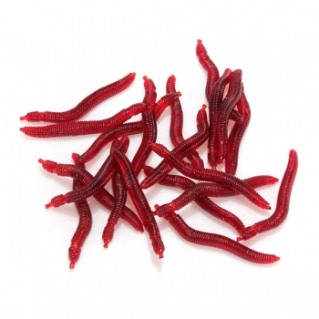 80x 4-Cm-Regenwurmfische locken roten Wurmplastik Fischenköder weiche Köder