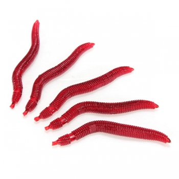 80x 4-Cm-Regenwurmfische locken roten Wurmplastik Fischenköder weiche Köder