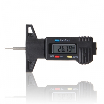 LCD Digitaler Tiefenmesser Reifen-Profiltiefenbremsbackenbelagverschleiß 0-25mm / 1 Zoll