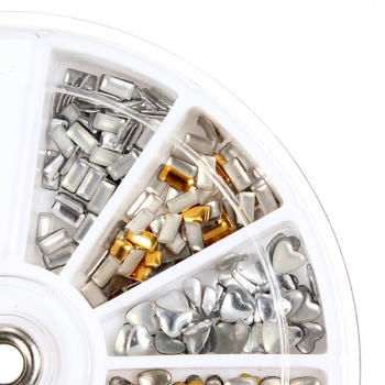 6 Stil 3. Nagelkunstdekoration metallischer Teller rundes Rad