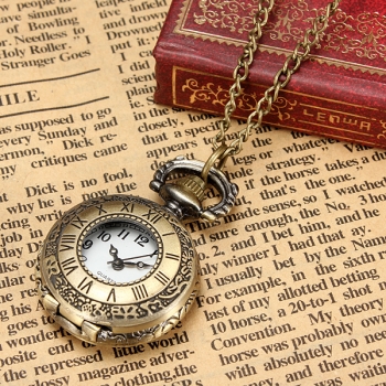 Vintage Roma Steampunk Quarz Anhänger Halskette Damen Taschenuhr