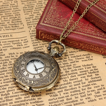 Vintage Roma Steampunk Quarz Anhänger Halskette Damen Taschenuhr