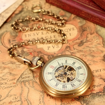 Weinlese Bronze Steam Punk Mechanische Quarz Taschen Frauen Uhr