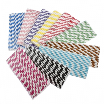 25 PCS Bunte Papier Biologisch abbaubare Trinkhalme 