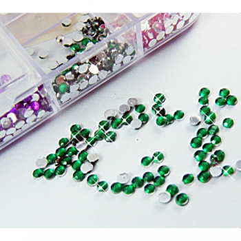 12 Farben Nagel Glitter Strass Fall box art 2mm