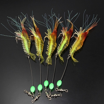 ZANLURE Silikon Angeln Simulation Noctilucent Soft Garnelen Köder Haken Köder