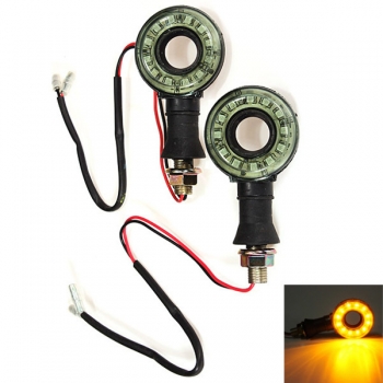 2 Stück Motorrad Blinker Lichter runde hohle 12V 12 LED Bernstein
