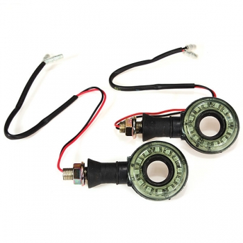 2 Stück Motorrad Blinker Lichter runde hohle 12V 12 LED Bernstein