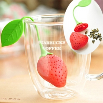 Birnenerdbeere gestaltet Silikontee infuser Siebfilter