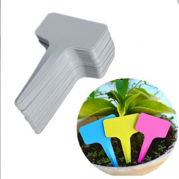 100pcs 6x3cm Gardening Kunststoff-Pflanzen-Blume T-Typ Schlagwörter Marker Labels 