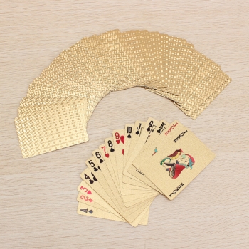 24K Goldfolie überzogen Poker Spielkarten Certficate Dollar Euro