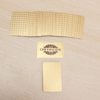 24K Goldfolie überzogen Poker Spielkarten Certficate Dollar Euro