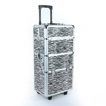 Pro 2in1 rädriges schließbares Aluminiummake Up kosmetischer Kastenkosmetikkoffer