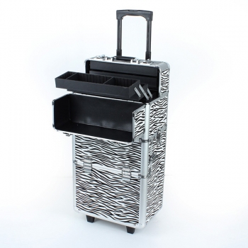 Pro 2in1 rädriges schließbares Aluminiummake Up kosmetischer Kastenkosmetikkoffer