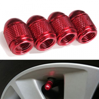 4x Aluminum Gewehrkugel Art Air Port Abdeckung Gummireifen Ventil Rad Stem Caps