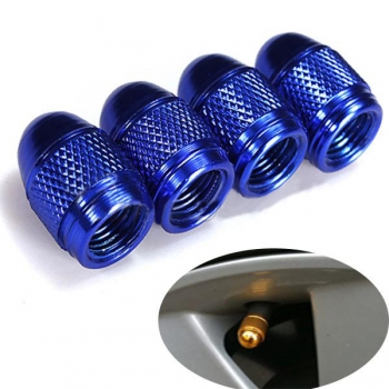 4x Aluminum Gewehrkugel Art Air Port Abdeckung Gummireifen Ventil Rad Stem Caps