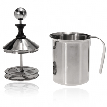 Edelstahlpumpe Milchschäumer Creamer Foam Cappuccino 400ML Coffee Doppelnetz Schaum 