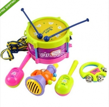 5pcs Baby Roll Trommel Musikinstrumente für Kinder Drum Set Kinder Spielzeug