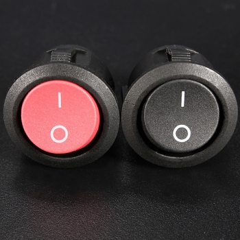 2 schwarze runde Mini nadel spst auf - vom Rocker schaltet Knopf