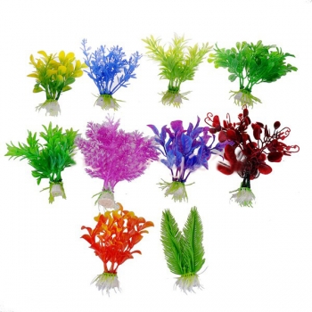 10 X Plastic Künstliche Aquarium Ornament Pflanze Aquarium Dekoration