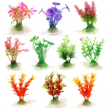10 X Plastic Künstliche Aquarium Ornament Pflanze Aquarium Dekoration