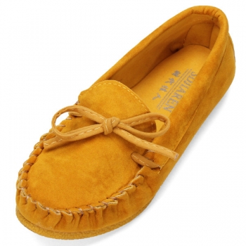 Frauen Bunte Schmetterlings Knoten Wildleder Schnürschuhe für flache Schuhe Loafers