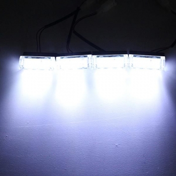 24 LED Flash Bernstein Weiß Auto Notlicht 8 Bars Warnung Blitzlampe