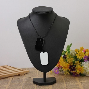 Männer Armee Stil weiß und schwarz 2 Dog Tag Anhänger Halskette