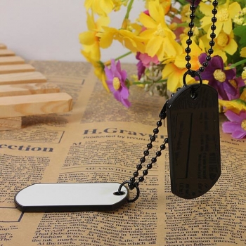 Männer Armee Stil weiß und schwarz 2 Dog Tag Anhänger Halskette