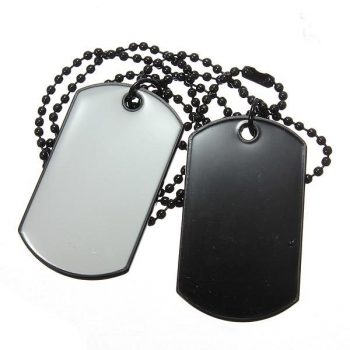 Männer Armee Stil weiß und schwarz 2 Dog Tag Anhänger Halskette