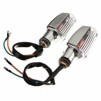 Universal Chrome Motorrad Blinker Signalleuchten Amber Light