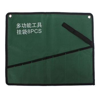 8pcs Taschen Canvas Werkzeugrolle Taschenschraubenschlüssel Aufbewahrungstasche