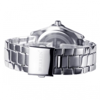 CURREN 8110 Silber Schwarz Datum Sport Edelstahl Armband Männer Armbanduhr