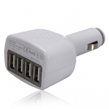 4 Port USB KFZ Ladegerät für Mobiltelefon DC 5V 2.1A