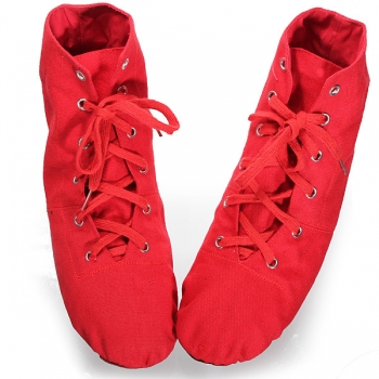 Weiche Sohle Multicolor Canvas Lace-up Jazz-Ballett-Tanz-Schuhe