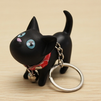 Cute Cat Kitten bei Bell Schlüsselanhänger Schlüsselanhänger