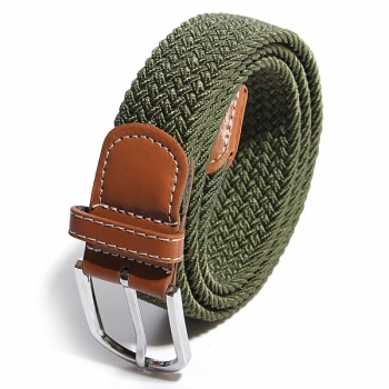 Männer Frauen Stretch geflochtene elastische gewebte Leder Gürtel Gürtel