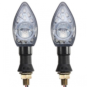 12V 13 LED s Schwarz Motorrad Blinker Licht Runde Objektiv