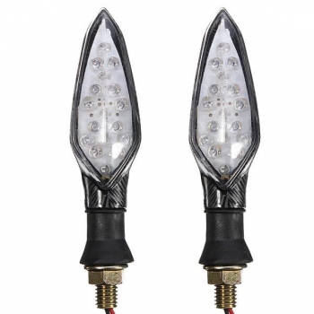 12V 16 LEDs Carbon Motorrad drehen Licht Blinker Lampe