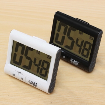 LCD Digital Kitchen Timer Count Down Up Clock lauter Alarm Schwarz Weiß