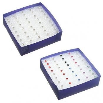 20 Paare netter Plastik Ohrringe Kristall Strass Ohrstecker Schmuck