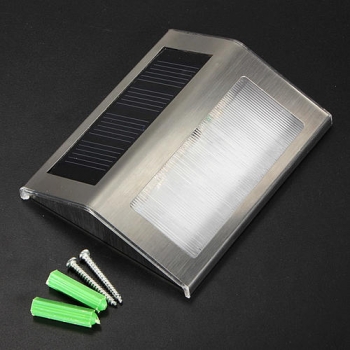 2X Weiß Solar Power LED Treppen Pathway Garten Yard Wandleuchte