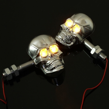 Motorrad Skeleton Kopf Schädel Blinkeranzeige 12V 0.5W