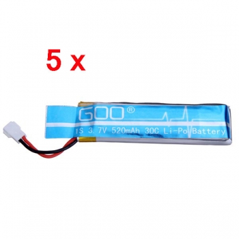 5 x WLtoys V930 V977 RC Heli Teile 3.7V 520mAh 30C Verbesserte Batterie