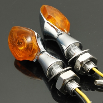 2x Universalmotorrad LED Blinker-Kontrollleuchte E Zeichen 12V