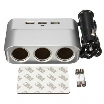 3 Way Ports Auto Zigarette USB Ladegerät Feuerzeug Einfaßungs Teiler Adapter