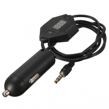 3.5mm FM Transmitter + Car Charger USB Radio Adapter für MP3 MP4