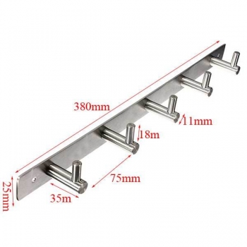 Edelstahl Kleiderbügel 5 Haken Wandhalter Rack